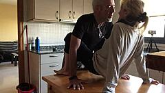 kitchen love with wife in doggystyle and creamy finish