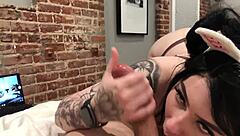 Sexy curvy babe Amilia Onyx hottest POV blowjob