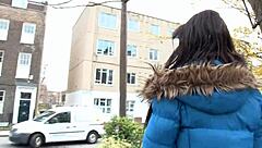 Beautiful slut pissing in public and masturbating in a working class london