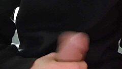 Intense gay hunk handjob session