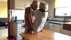 kitchen love with wife in doggystyle and creamy finish