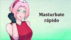 extreme joi with sakura in cosplay costume, anal humiliation and jerk off instructions in hentai anime