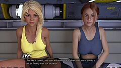 Huge-titted step sisters in 3D hentai game Stranded in Space