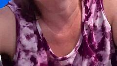 Outdoor blowjob with big tits and cum shot