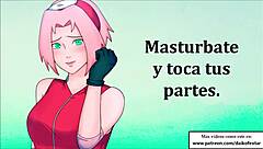 extreme joi with sakura in cosplay costume, anal humiliation and jerk off instructions in hentai anime