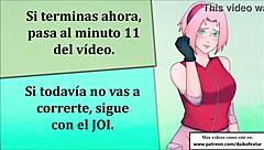 extreme joi with sakura in cosplay costume, anal humiliation and jerk off instructions in hentai anime