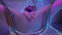 Close up POV of a wet blonde's solo masturbation session