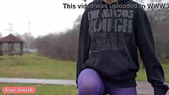 jeny smith in pantyhose workout flashing ass