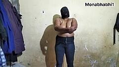 beautiful desi bhabhi gives oiled massage with huge boobs