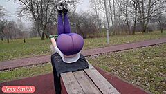 jeny smith in pantyhose workout flashing ass