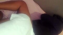 African amateur takes big black cock from the side