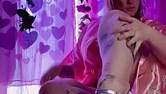 Woman Teases In High Heels And Nighties.