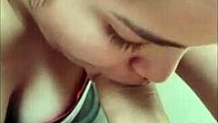 White Wolf couple performs deepthroat blowjob on monster cock.