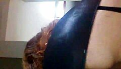 i masturbate with black dildo while bound and masked with face cover