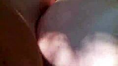 Cumshot on the tongue in a hot outdoor scene with a blonde in a ponytail