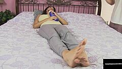 big boobed cougar charlee chase gets foot massage and cums hard