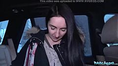 Public agent with beautiful natural breasts and skin of a pale woman