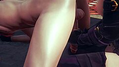 jinx engages in hard sex in hentai