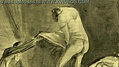 Antique drawings of erotic nature in the style of Hentai