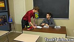 Elijah White, a skinny twink gets fucked by a gay man after a blowjob