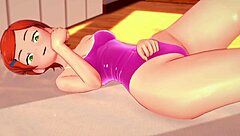 Gwen gets wet and wild in adult hentai parody