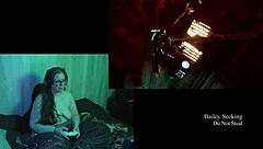 Big tits bounce while playing Naked Darkspace