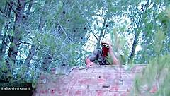 foursome - two beautiful sluts are discovered and fucked by two males