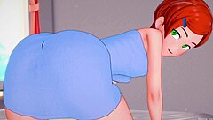 gwen tennyson in her room wants to play adult version on bed