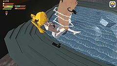3D animated femdom vampire piss play in a whirlpool bath