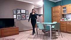 i love this lesbian intruder in leather gloves dominating with dildo vibrator and strap on fucking.