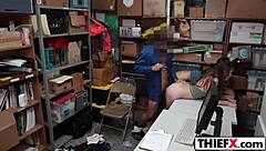 In the Office, the Teen Accepts Punishment with Blowjob on Monster Cock