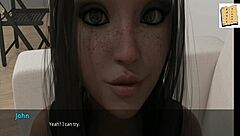 wvm 38 flirts with harper and natalie in their flat, keeping it light.