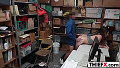 In the Office, the Teen Accepts Punishment with Blowjob on Monster Cock