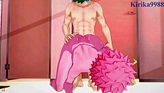 kyoka jiro and mina ashido intense sex with izuku midoriya in my hero academia hentai.