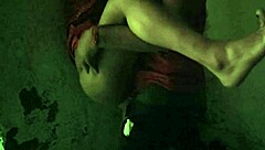 Latina girlfriend fucked on ranch at night with monster cock