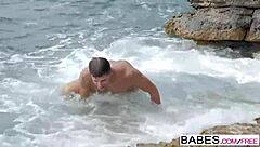 Taissia and Kristof Cale in POV anal scene, with the skinny teen babe taking his cock elegantly, moaning 'tell me what you want'