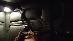 Kitty gives intense blowjob with buttplug bdsm