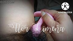 peruvian woman plays with toys at work