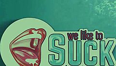 A Brazilian woman enjoys a facial while she masturbates with her cum