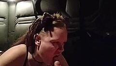 Kitty gives intense blowjob with buttplug bdsm