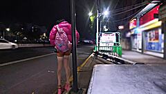 Public Exhibitionist Flashes in Miniskirt