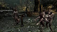 Skyrim lovers in hot animated action