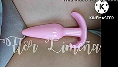 peruvian woman plays with toys at work