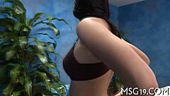 Massaging the ass of a babe who sucks and gets fucked in different positions