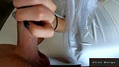 anal creampie with sperm flowing from the beautiful blonde's hole