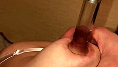 Big nipples pumped close up on cute asian wife