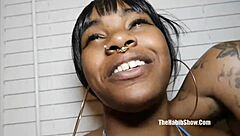 Blasian teen star experiences first gangbang with big cocks