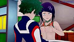 tsuyu asui and kyoka jiro intense sex