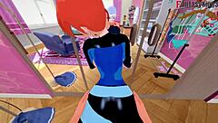 Gwen tennyson feels intense pleasure fucking in front of the mirror