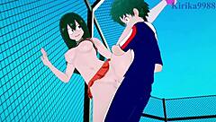 tsuyu asui and kyoka jiro intense sex